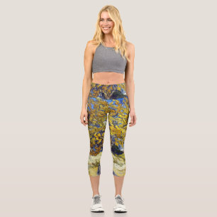 Leggings Capri Van Gogh Mulberry Tree Masterpiece Art