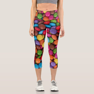 Leggings Capri Velas coloridas, Botones de golosinas, Dulces, Com