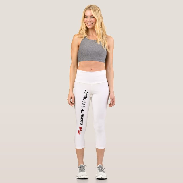 Leggings Capri VENTA! Capris de alto deseo - Blanco - Personaliza (Anverso)