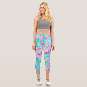 Leggings Capri Verano de arrecife de coral del Mar Caribe Tropica