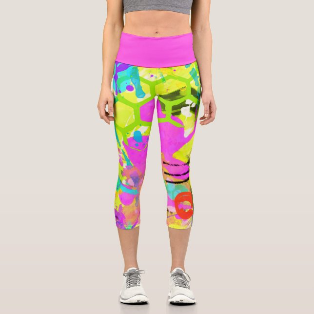 Leggings Capri Verano del graffiti (Anverso)