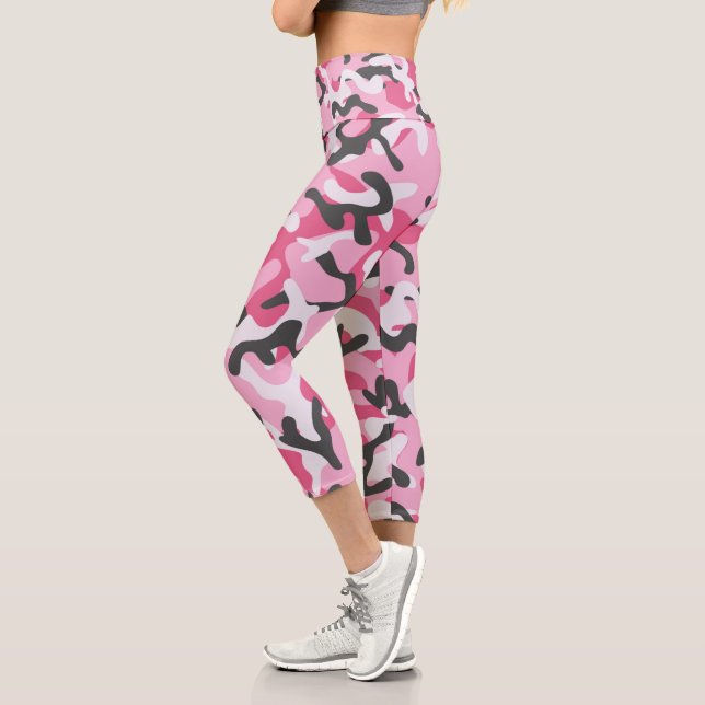 Leggings Capri Verano del patrón de camello blanco rosado de moda (Izquierda)