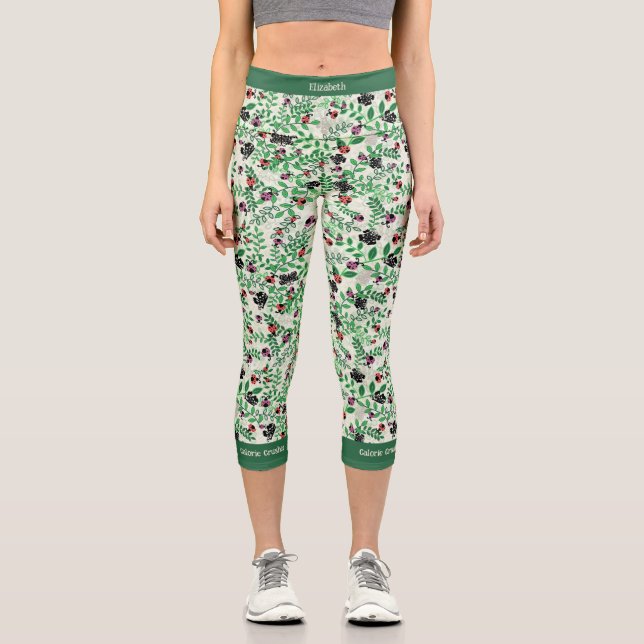 Leggings Capri Verano - Lady Bugs, mariposas y hojas (Anverso)