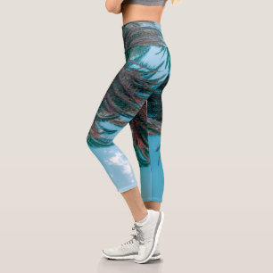 Leggings Capri Verano Vibes Palm Tree deja verde pálido