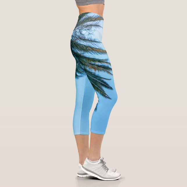 Leggings Capri Verano Vibes Palm Tree deja verde pálido (Derecha)