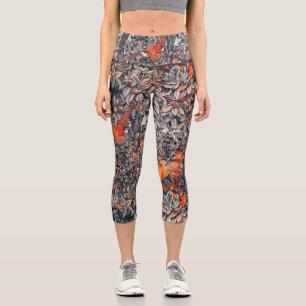 Leggings Capri VERDAD, ANIMALES FORESTALES Pheasant, Red Fox, Flo