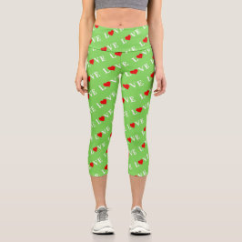 Leggings Capri Verde Amor Motif Elegancia Lime Verde