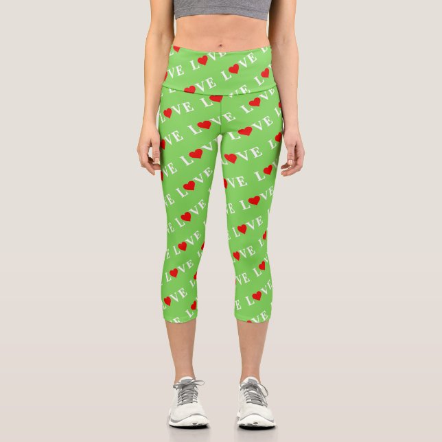 Leggings Capri Verde Amor Motif Elegancia Lime Verde (Anverso)