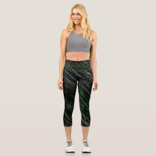 Leggings Capri Verde negro mareado