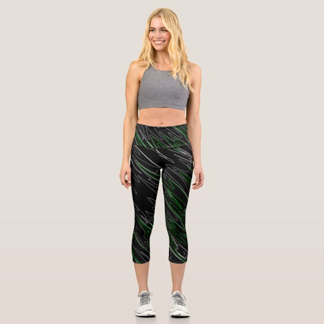 Leggings Capri Verde negro mareado (Anverso)
