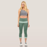 Leggings Capri Verde oscuro y verde pastel<br><div class="desc">Diseño verde oscuro y verde pastel.</div>