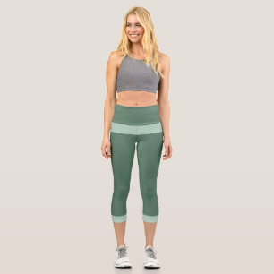 Leggings Capri Verde oscuro y verde pastel