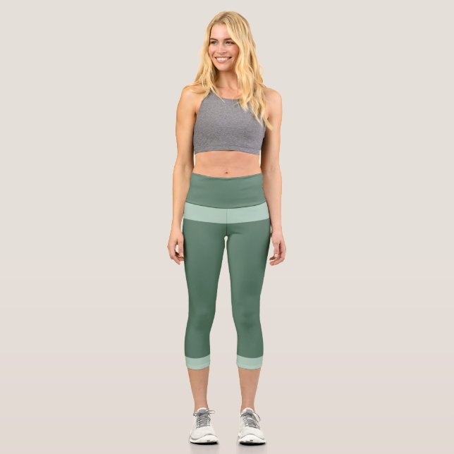 Leggings Capri Verde oscuro y verde pastel (Anverso)