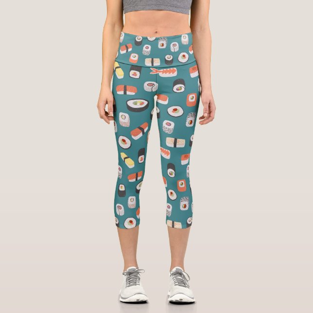 Leggings Capri Verde Verde azulado sushi (Anverso)