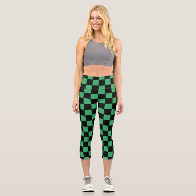 Leggings Capri Verde y negro (Anverso)