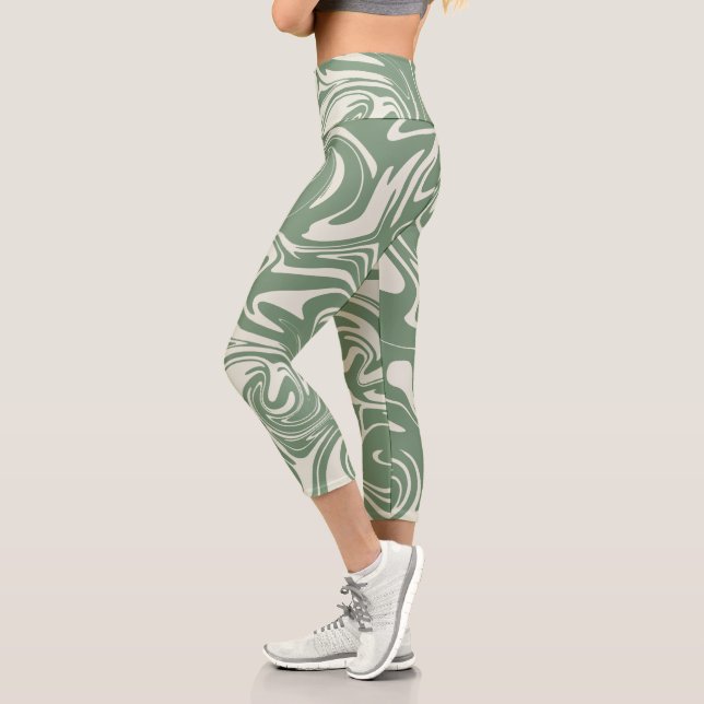 Leggings Capri Vertido - Verde (Izquierda)