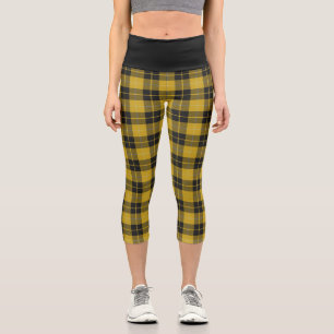 Leggings Capri Vestido clásico de clan Barclay de cuadros amarill