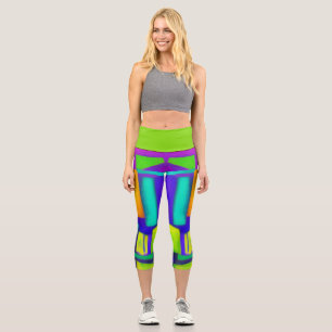 Leggings Capri Vibes Eléctricas Dreams Elegante Arte Resumen