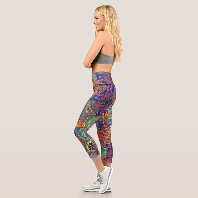 Leggings Capri Vibración psicodélica - Leyendas Capris de Bonito (Izquierda)