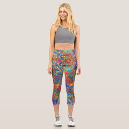 Leggings Capri Vibración psicodélica - Leyendas Capris de Bonito