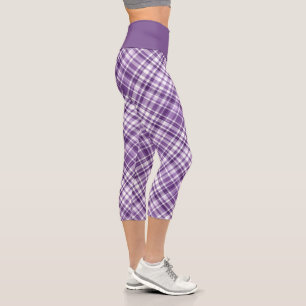 Leggings Capri Vibrante Patrón de Conciencia de Alzheimer con Púr