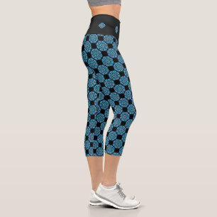 Leggings Capri vidrio manchado azul