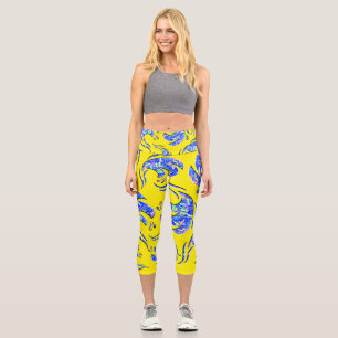 Leggings Capri Viele abstrakte Kunstwellen