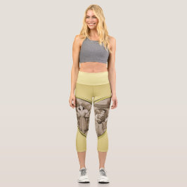Leggings Capri Viñeta Romance, hombre y mujer, oro