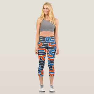 Leggings Capri Vintage de líneas torcidas geométricas
