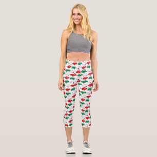 Leggings Capri Vintage Italia Car Pattern High Waisted Capris
