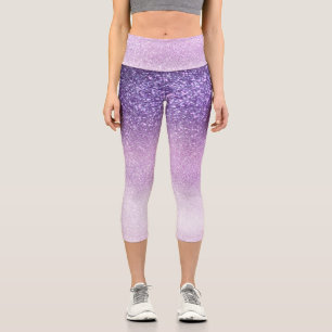 Leggings Capri Violet Lilac Pastel Purpurina triple púrpura Ombre