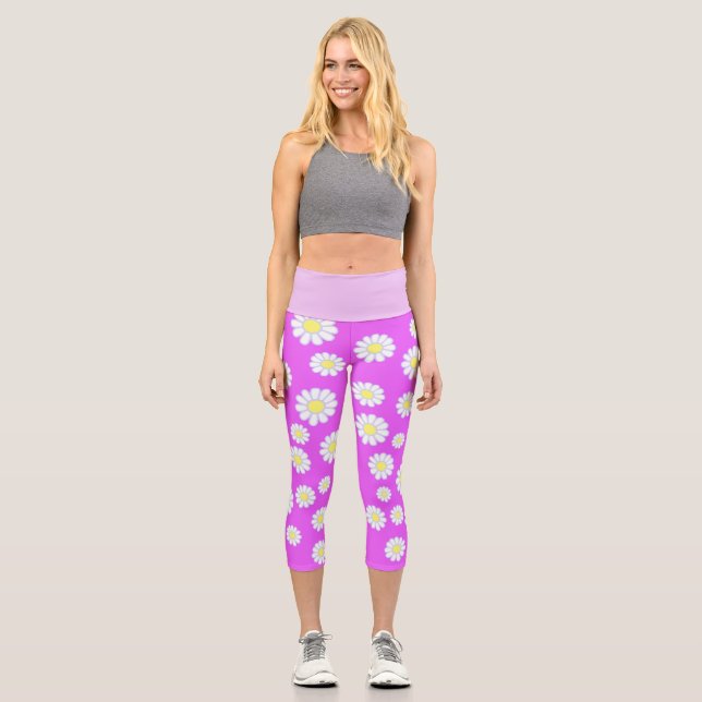 Leggings Capri Violeta simple de margarita (Anverso)