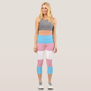 Leggings Capri Visibilidad de la bandera del orgullo transgénero 