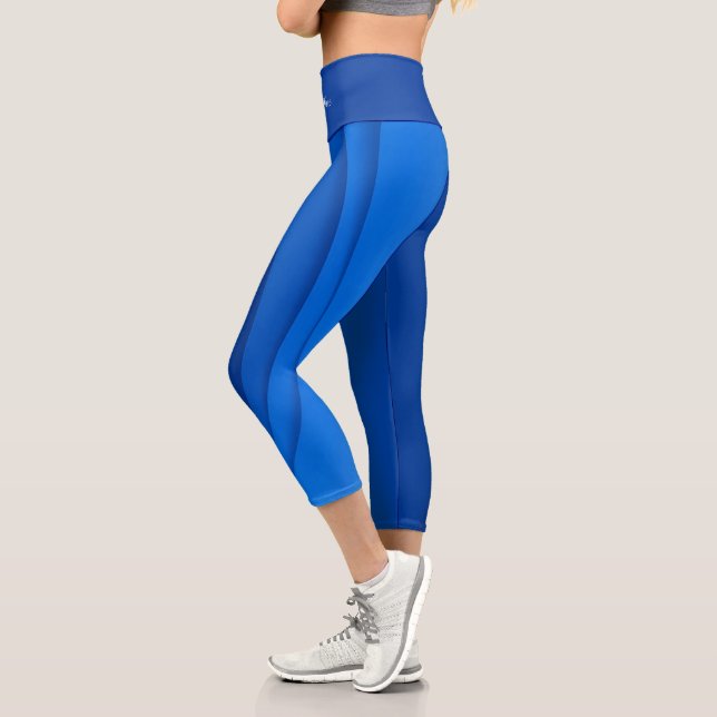 Leggings Capri Wave azul suave de lujo (Izquierda)
