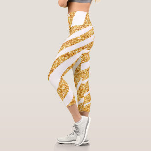 Leggings Capri Wave Sea Gold Purpurina Boho Popular Collection