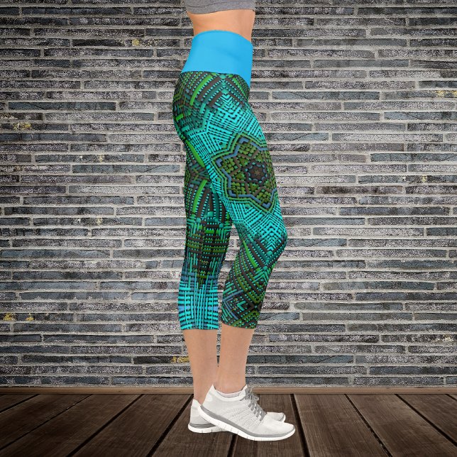Leggings Capri Weave Mandala Azul y Verde (Subido por el creador)