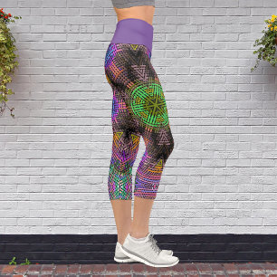 Leggings Capri Weave Mandala Verde Rosa y Azul