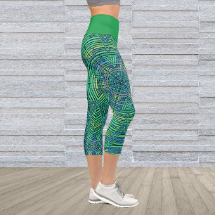 Leggings Capri Weave Mandala Verde y Azul