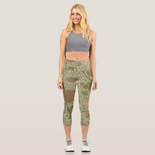 Leggings Capri William Morris Cray Flor de Salvia Floral Botánico
