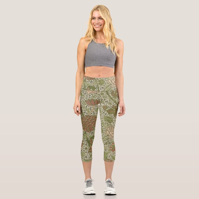 Leggings Capri William Morris Cray Sage Flor Floral Botánica (Anverso)