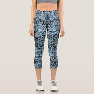 Leggings Capri William Morris Hermano Conejo Azul Claro Negro