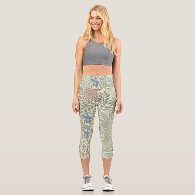 Leggings Capri William Morris Larkspur Fondo de escritorio Floral (Anverso)