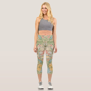 Leggings Capri William Morris Myrtle Flor Floral Botánica
