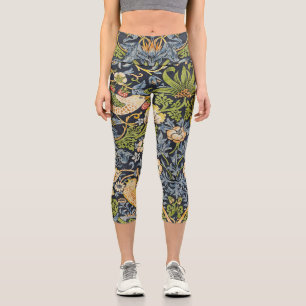 Leggings Capri William Morris - Patrón floral de fresa