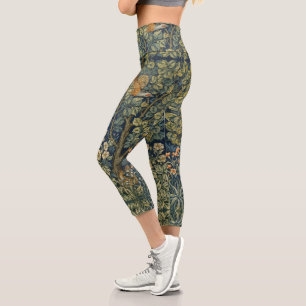 Leggings Capri William Morris Vintage Faisán Ardilla Flor