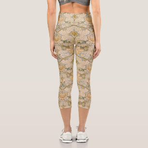 Leggings Capri William Morris - Vintage Foliage & Floral Pattern
