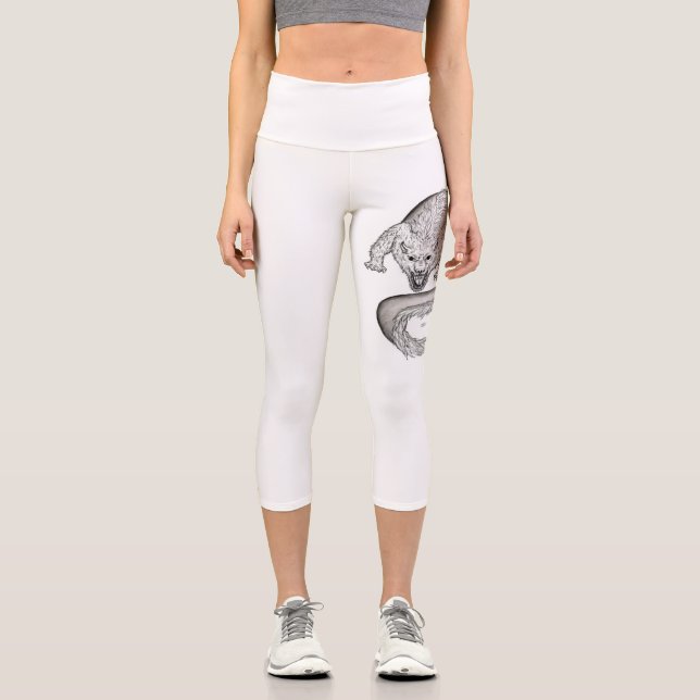 Leggings Capri Wolfdragon , Wolf y Dragon, mixcriatura (Anverso)