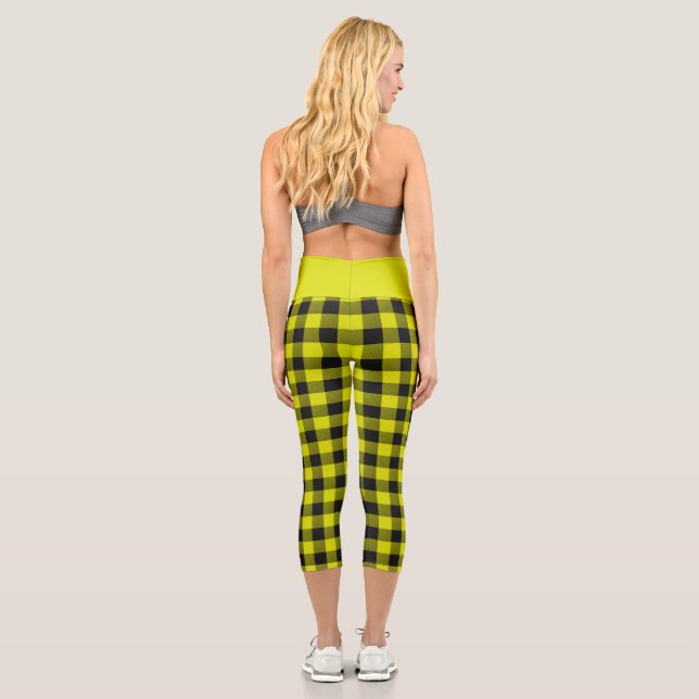 Leggings Capri Yellow Buffalo Plaid  (Reverso)
