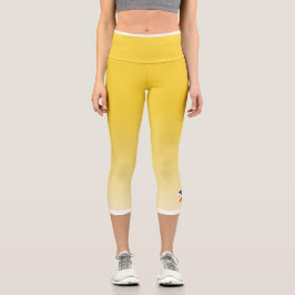 Leggings Capri Yellow Color Gradient with Philippines Flag