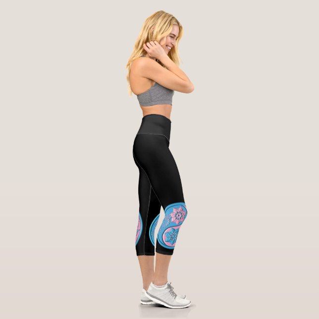 Leggings Capri Yin Yang Rosa y Turquesa (Derecha)